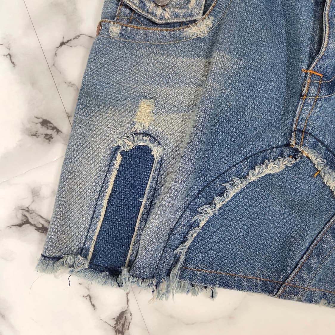 트루릴리전 패치워크 청치마 상품이미지4