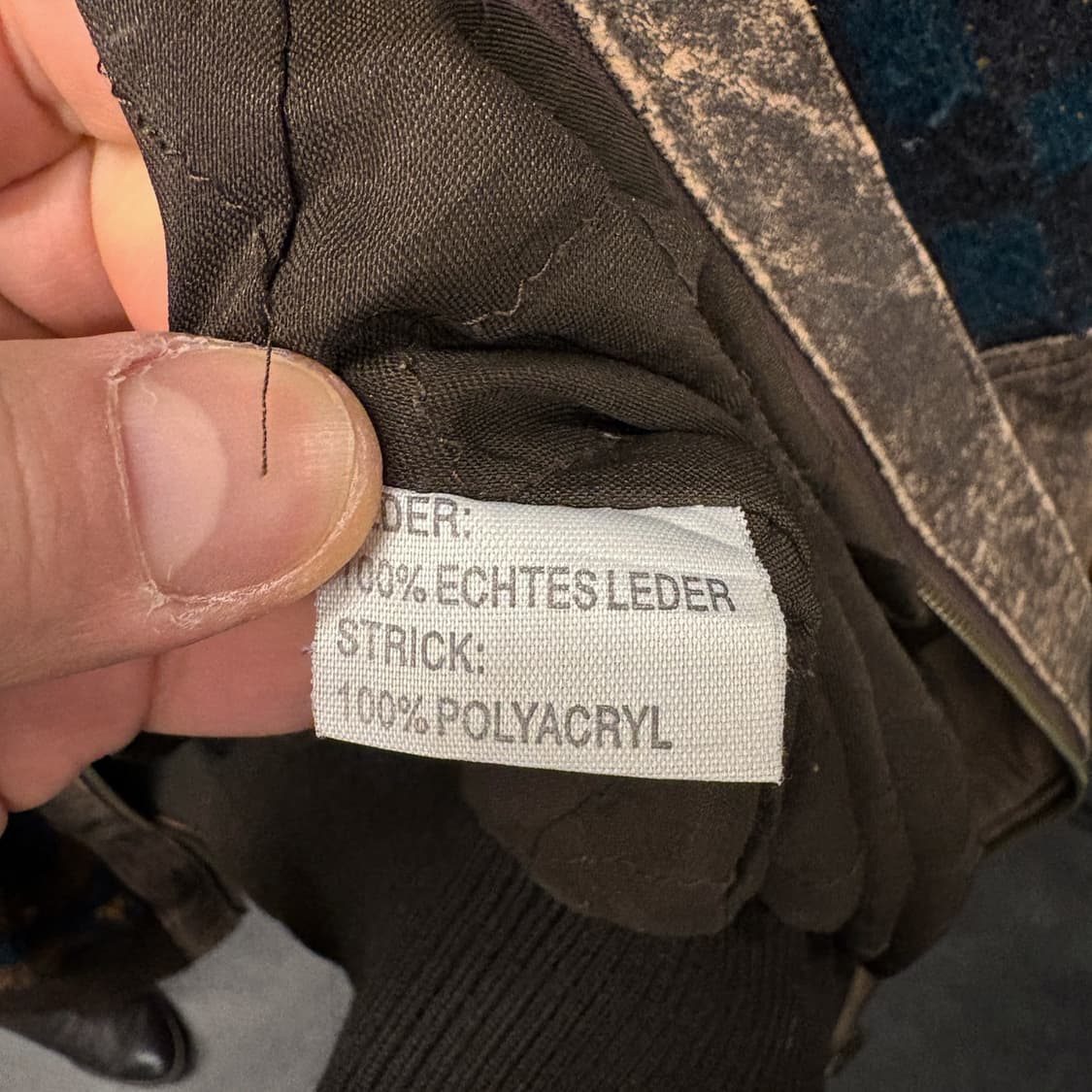 90s 하이웨이 레더 에스닉 패턴 케이블 패치 소가죽 봄버자켓 N583 상품이미지9