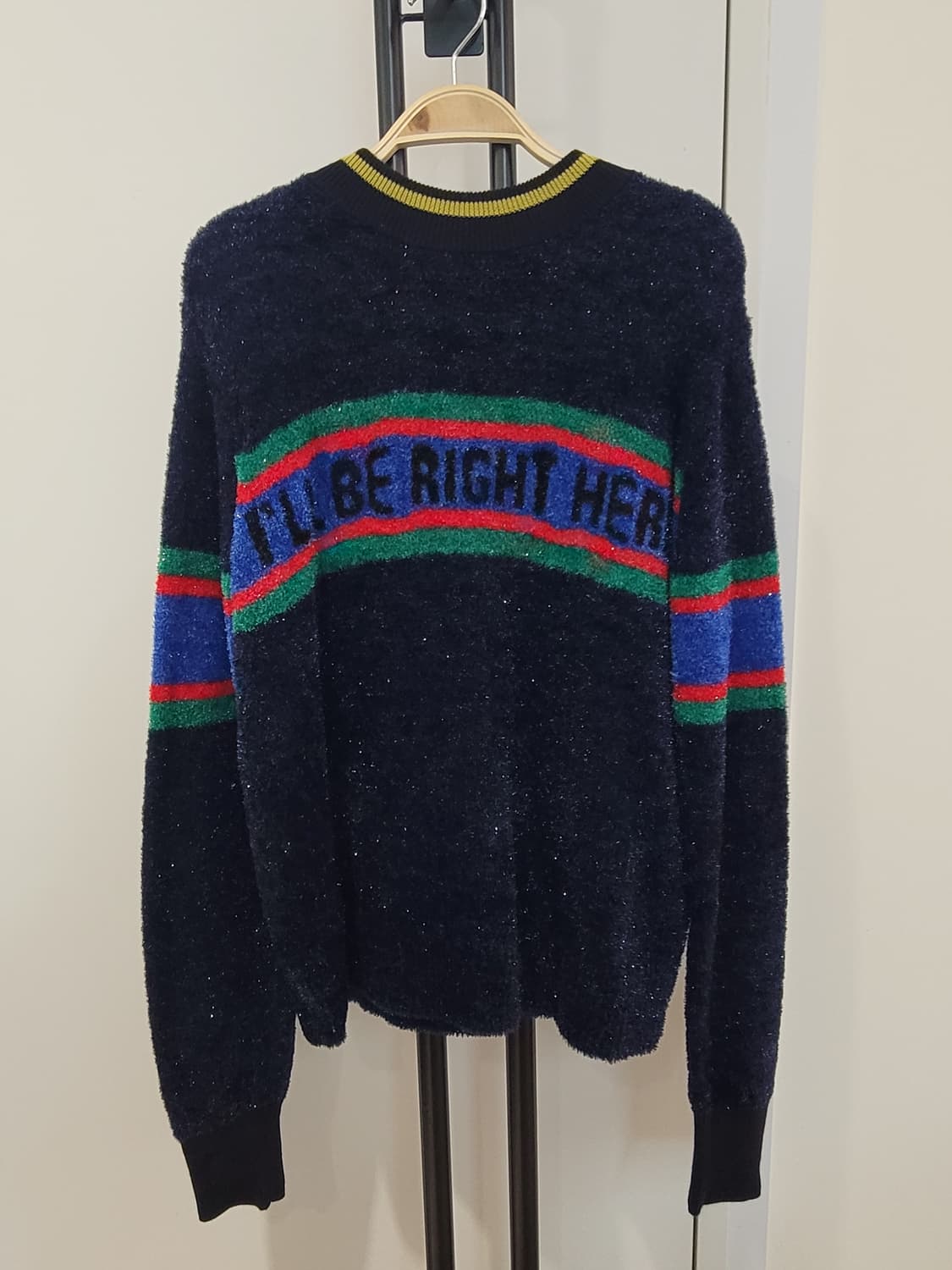 뮤베일 레터링 하프집업 글리터 니트 38사이즈 상품이미지6