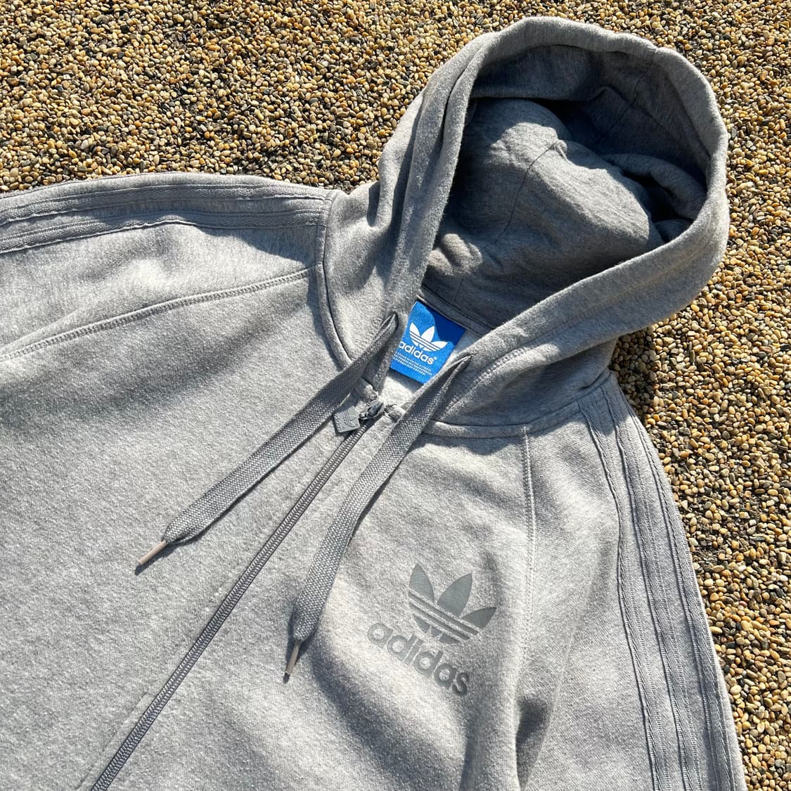 아디다스 그레이 파이어버드 로고 후드집업 상품이미지2