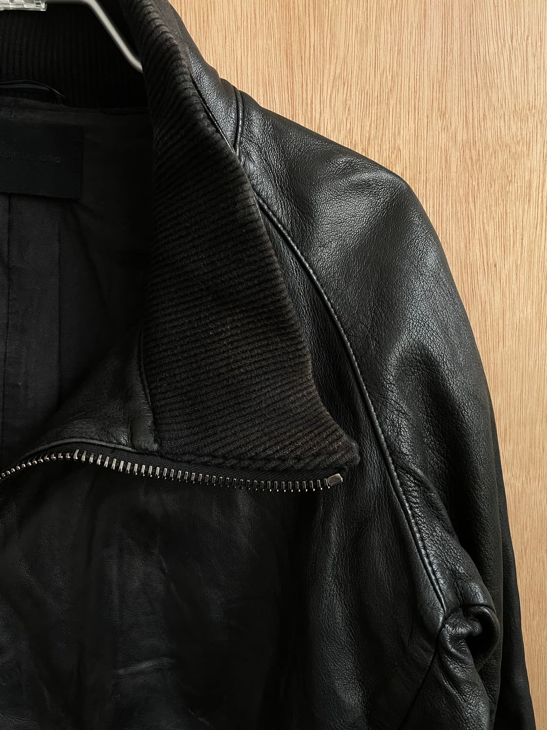 준하시모토 사선 집업 레더 자켓 상품이미지3