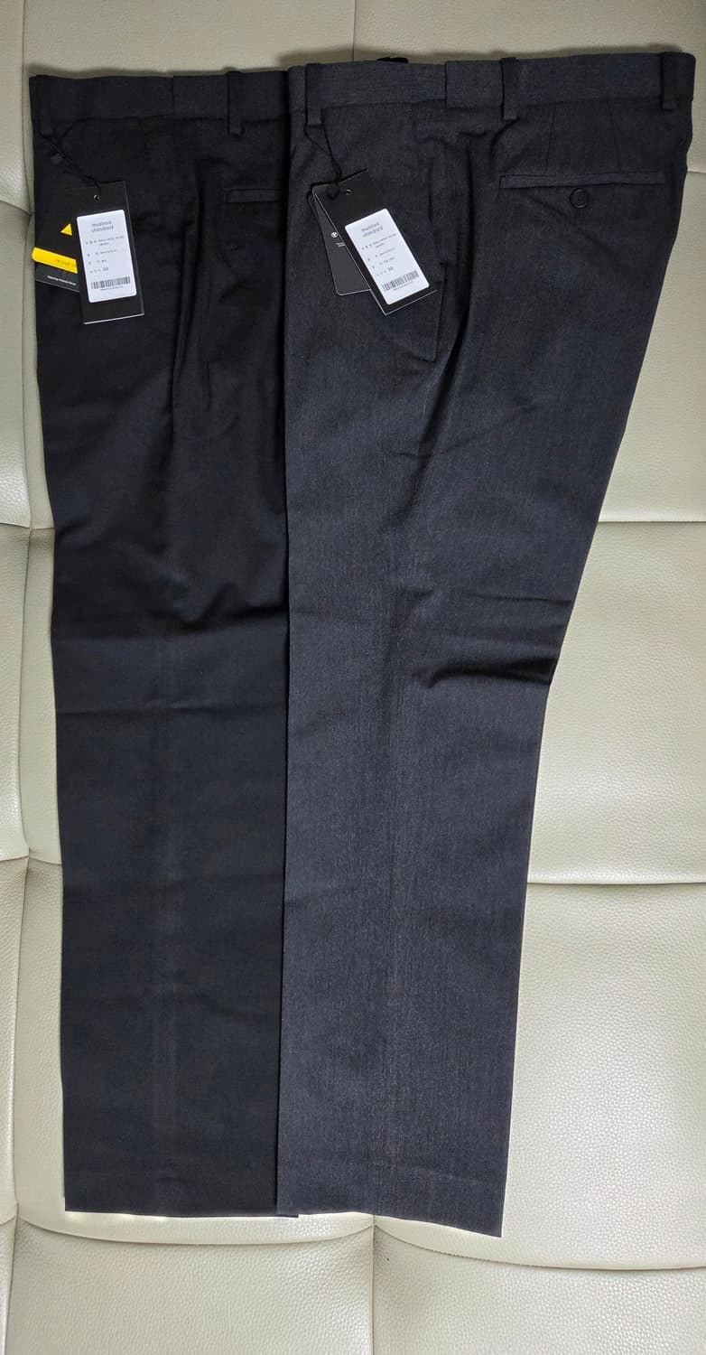 무신사스탠다드 릴렉스드 테이퍼드 히든 밴딩 크롭 슬랙스 블랙,차콜 그레이 상품이미지3