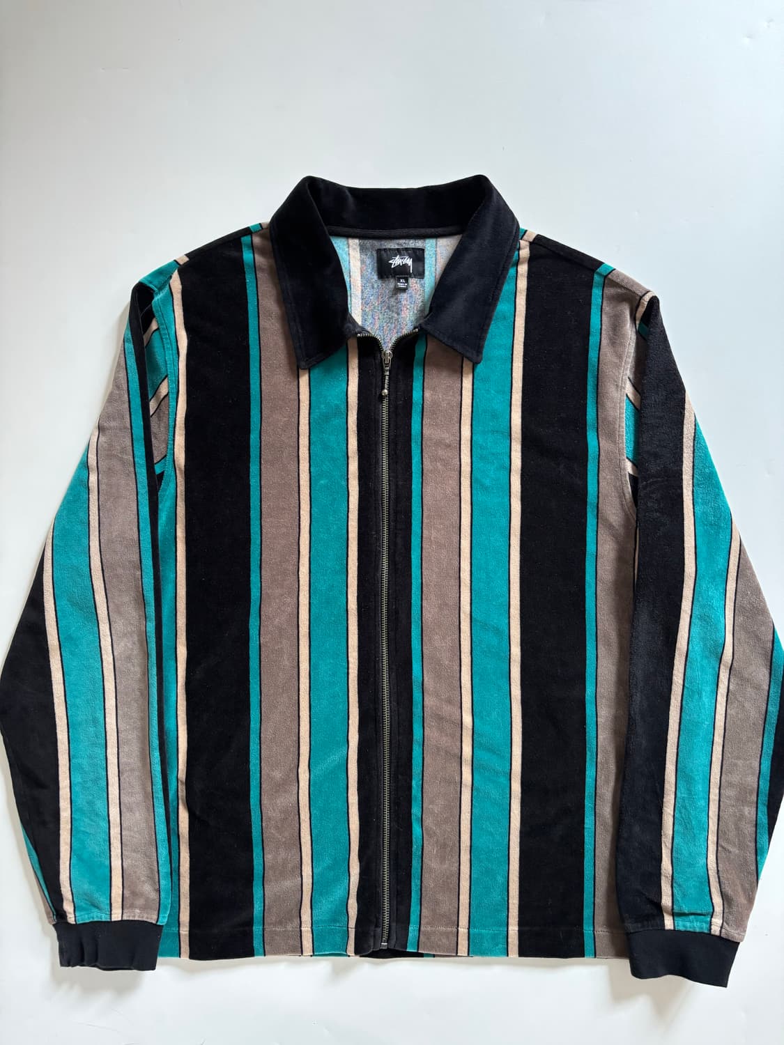 Stussy 스투시 벨루아 스트라이프 집업 상품이미지1