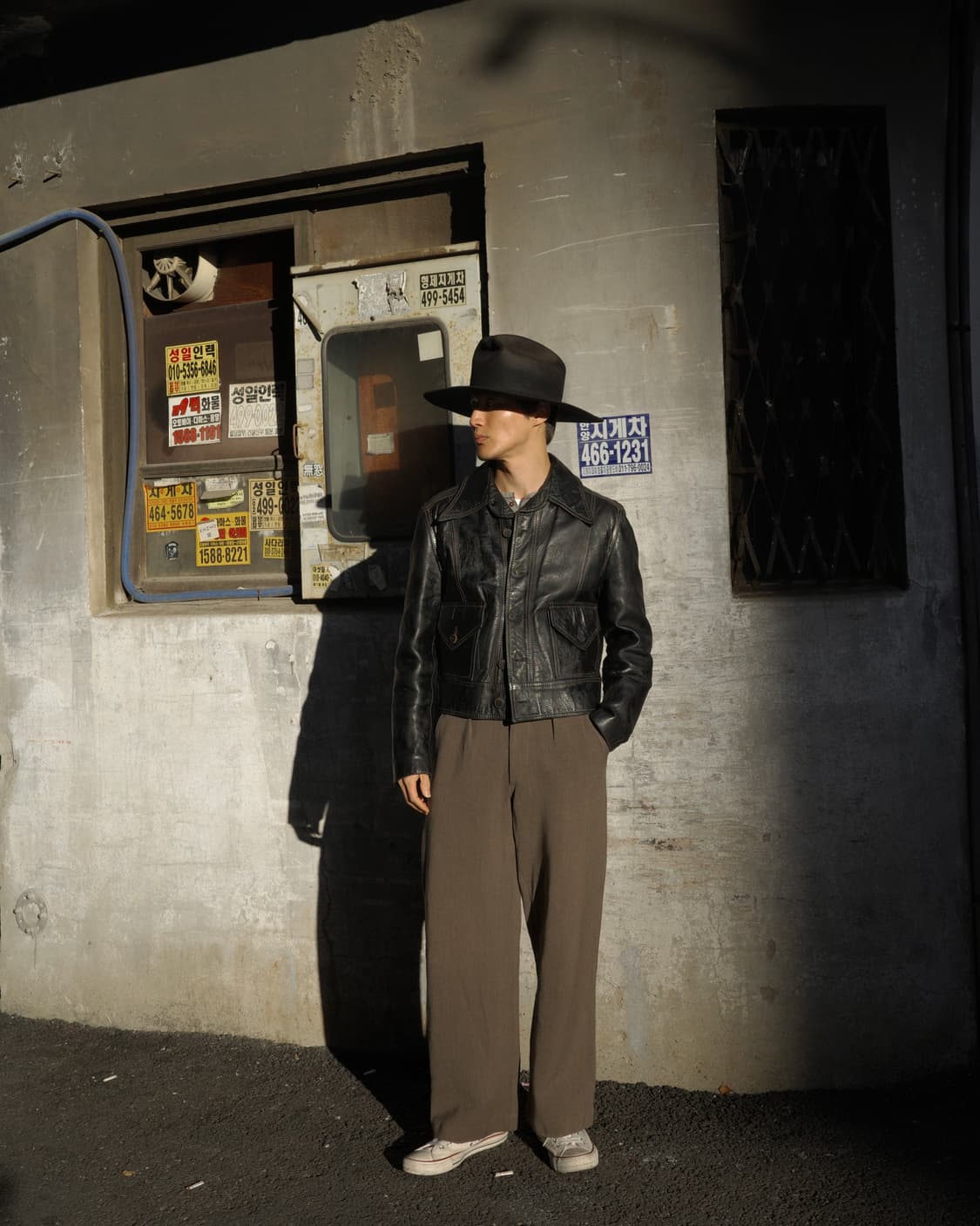 70‘s 빈티지 대거 카라 크롭 레더 자켓 상품이미지6