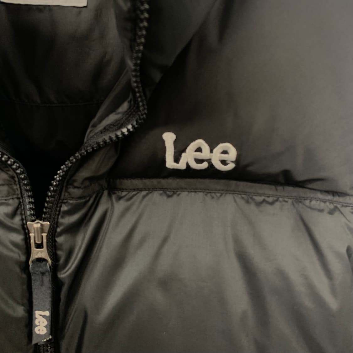 Lee 자수로고 블랙 투웨이 크롭 패딩 상품이미지5