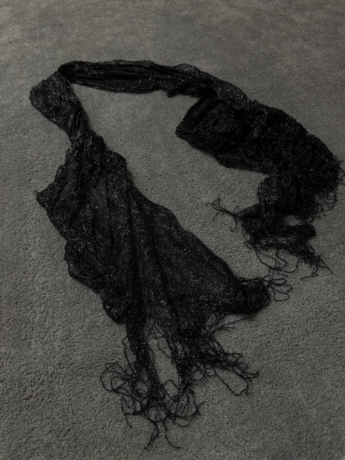 Vintage v-kei punk mood silver scarf 상품이미지2