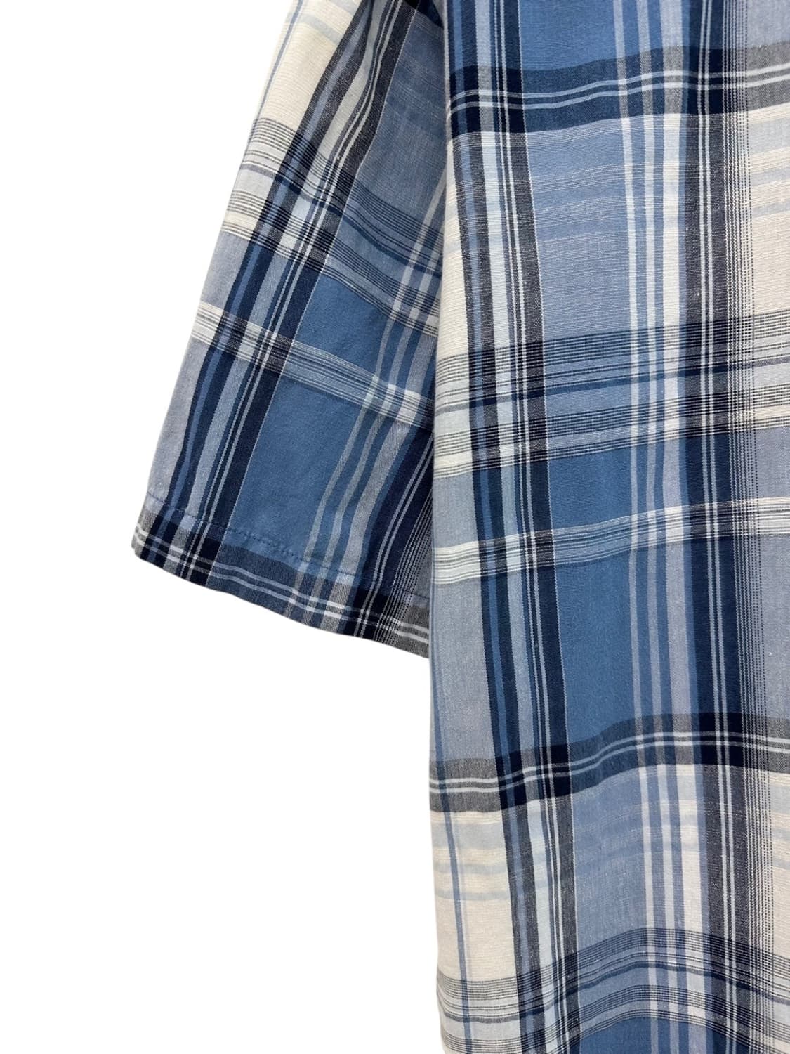 라코스테 체크 반팔셔츠 화이트&블루 (XL)  상품이미지6