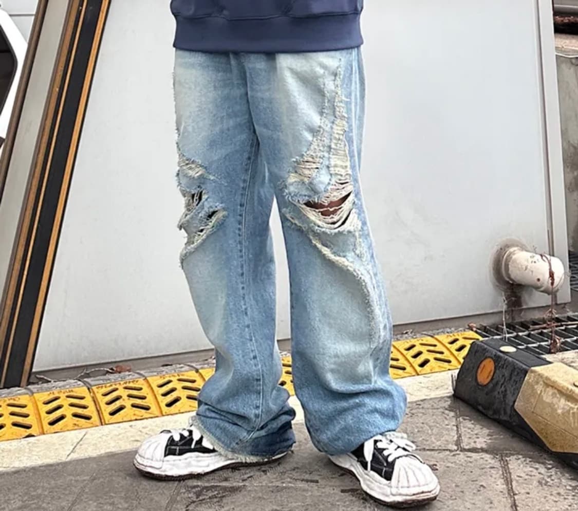 포스333 디스트로이드 데미지 데님팬츠 상품이미지4