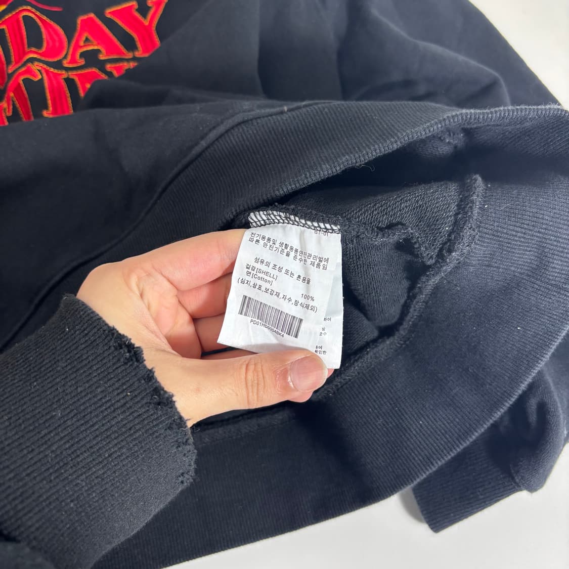 XL 꼼파뇨 블랙 빅로고 후드티 상품이미지5