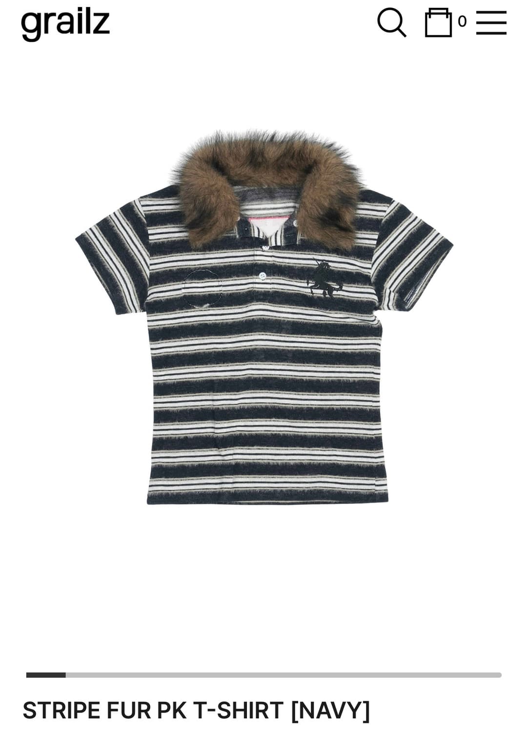 그레일즈 STRIPE FUR PK T-SHIRT [NAVY] 구해요 상품이미지1