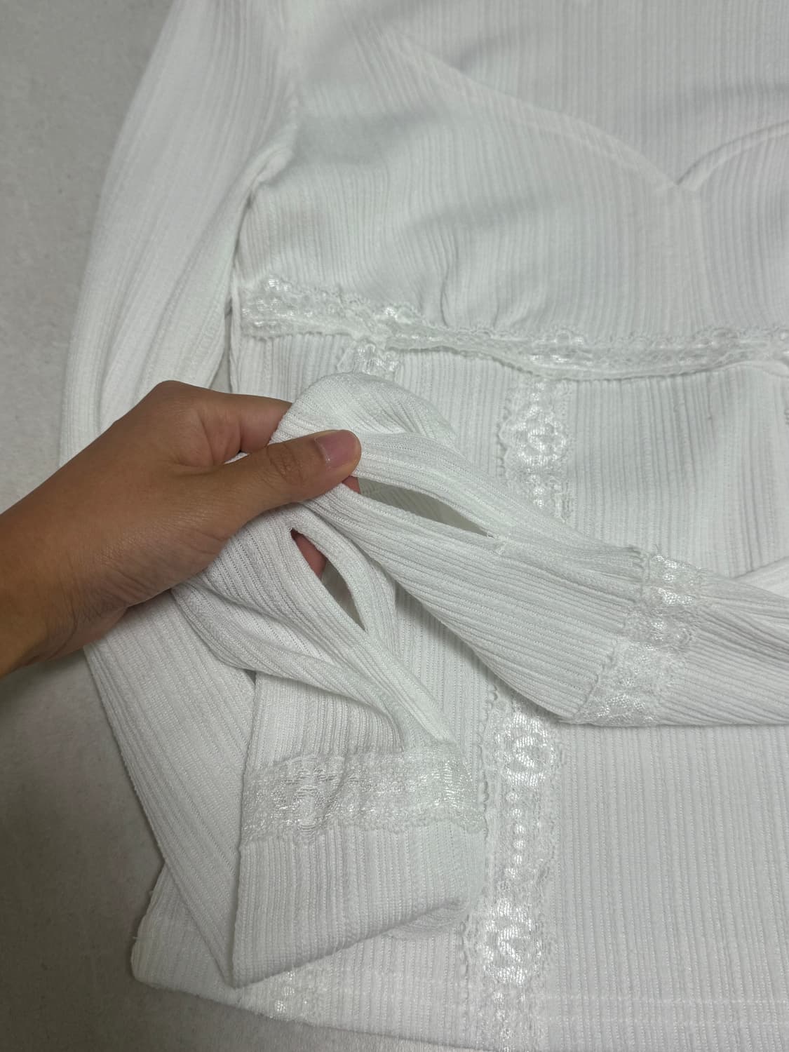 플리즈노팔로우 수잔 하트넥 롱슬리브 탑 화이트 상품이미지2