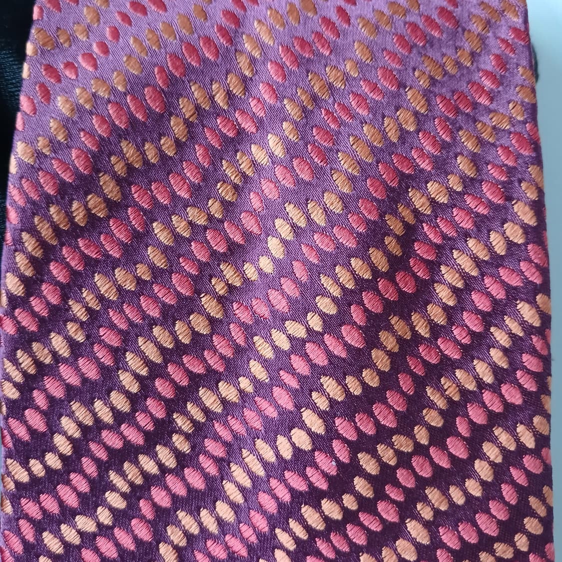 짐톰슨 실크 레드 자카드 패턴 넥타이 9.6cm A+등급 A19779 상품이미지8