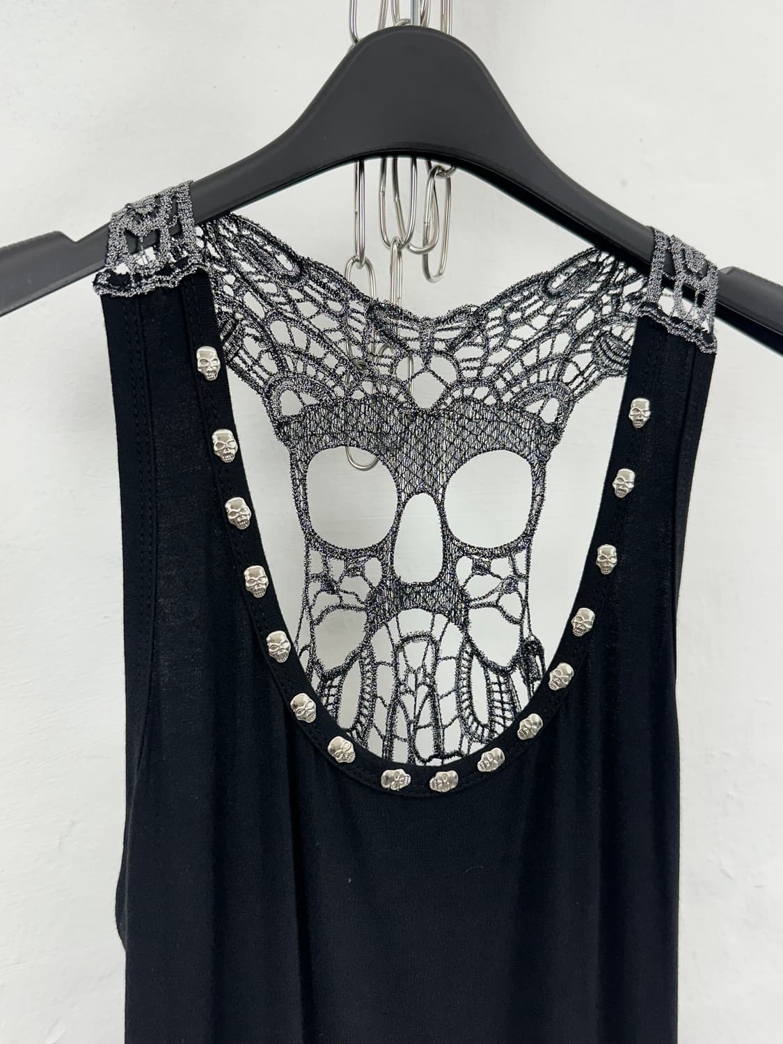 Skull Stud Lace-Back Tank Top 상품이미지1