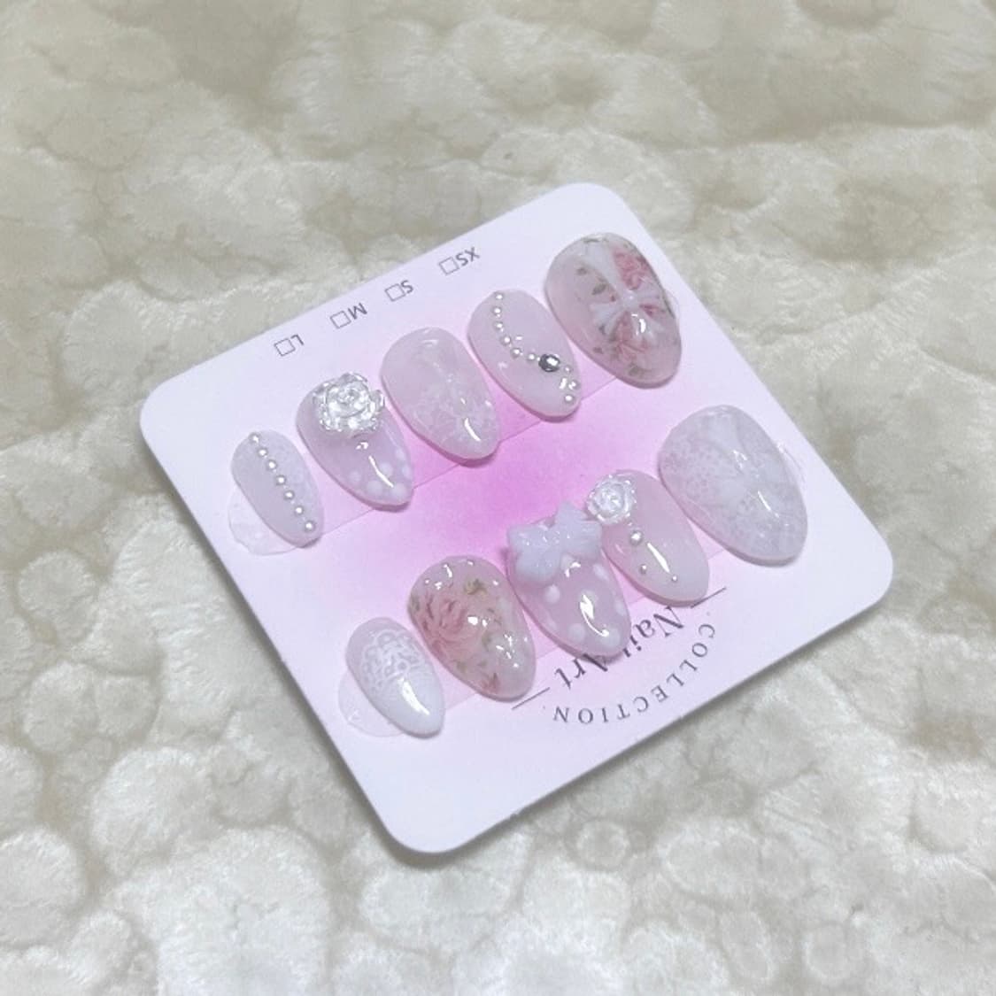 화이트 레이스 네일 /공주네일팁/레이스네일 상품이미지2