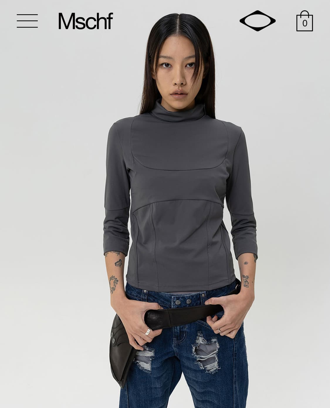 미스치프 CONTOUR SEAM TOP / BLACK 상품이미지2