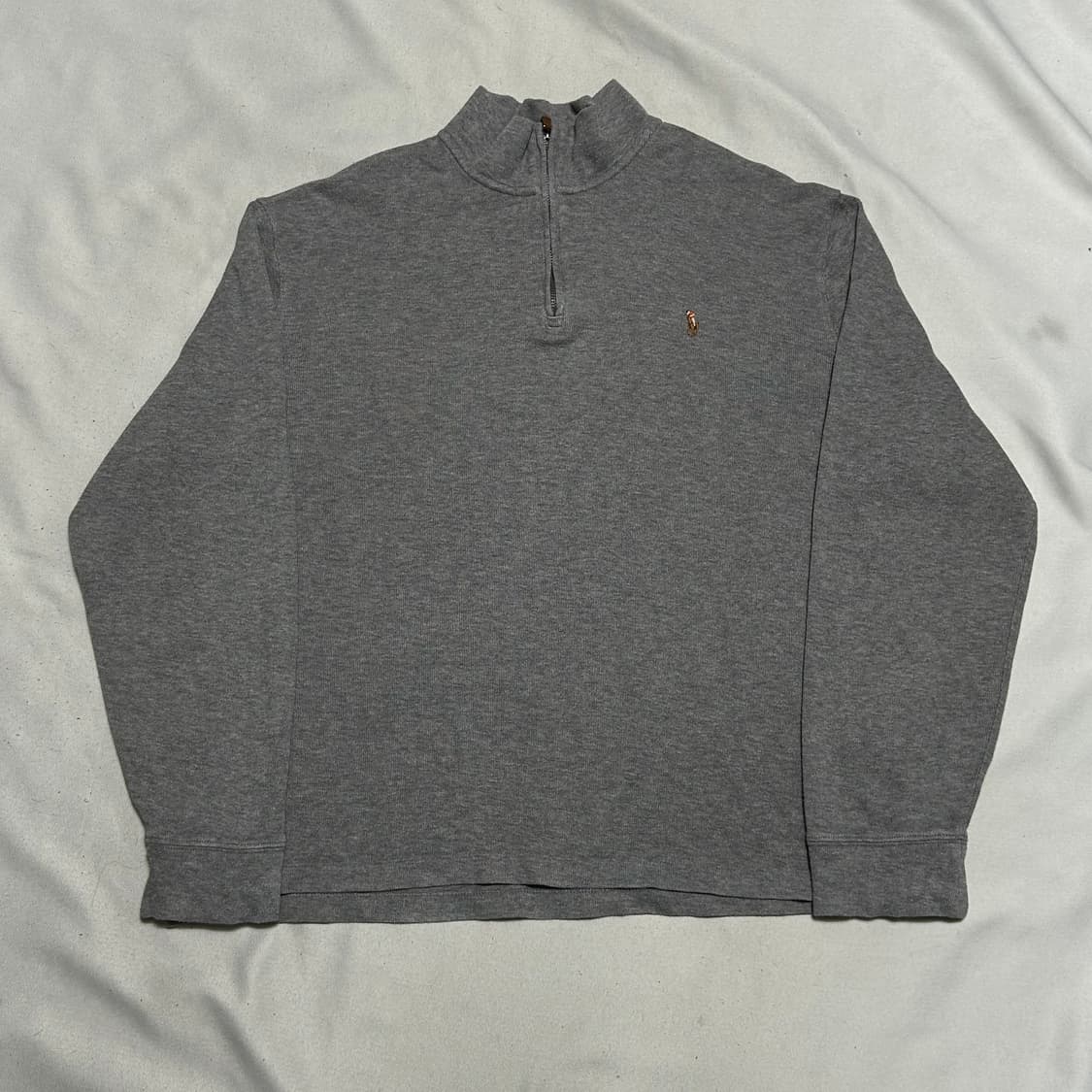 L 폴로랄프로렌 그레이 코튼 반집업 니트 상품이미지2