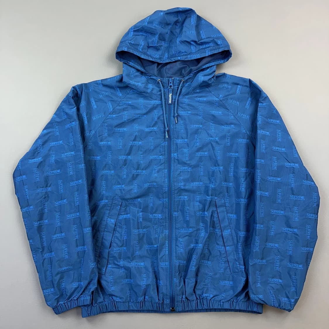 16SS 슈프림 자카드 윈드브레이커 블루 상품이미지1