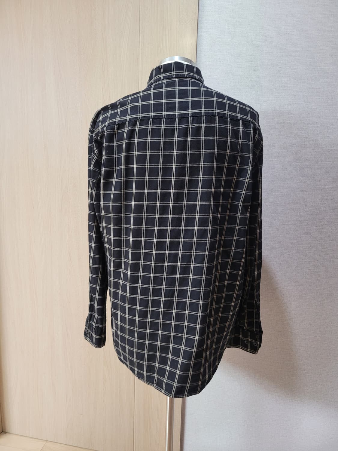 후아유 WHO.A.U 남자 체크 셔츠 XL 블랙 상품이미지5