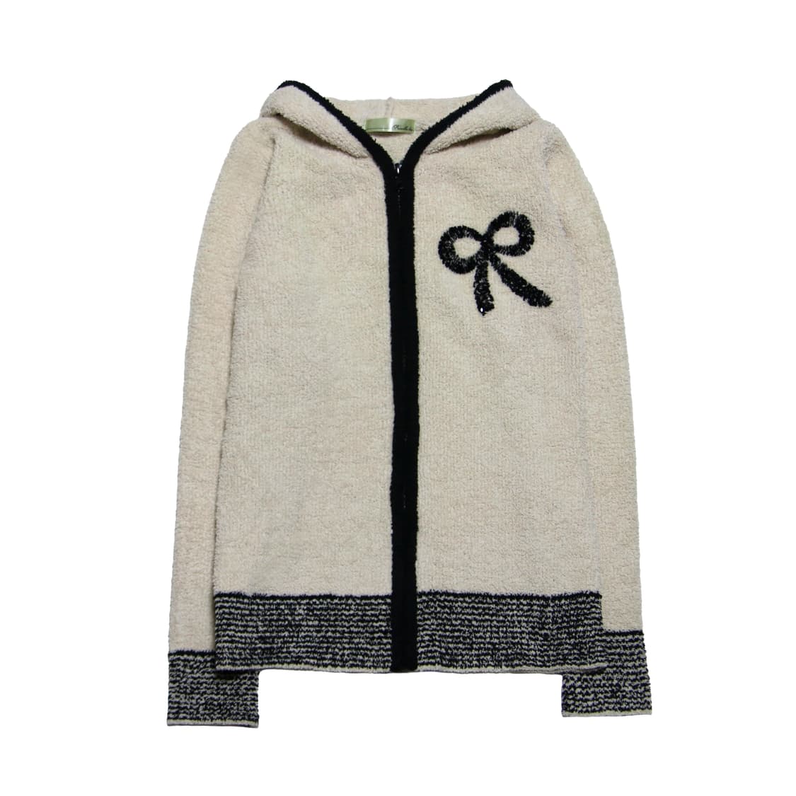 Ribbon Fleece Hood zip-up 상품이미지2