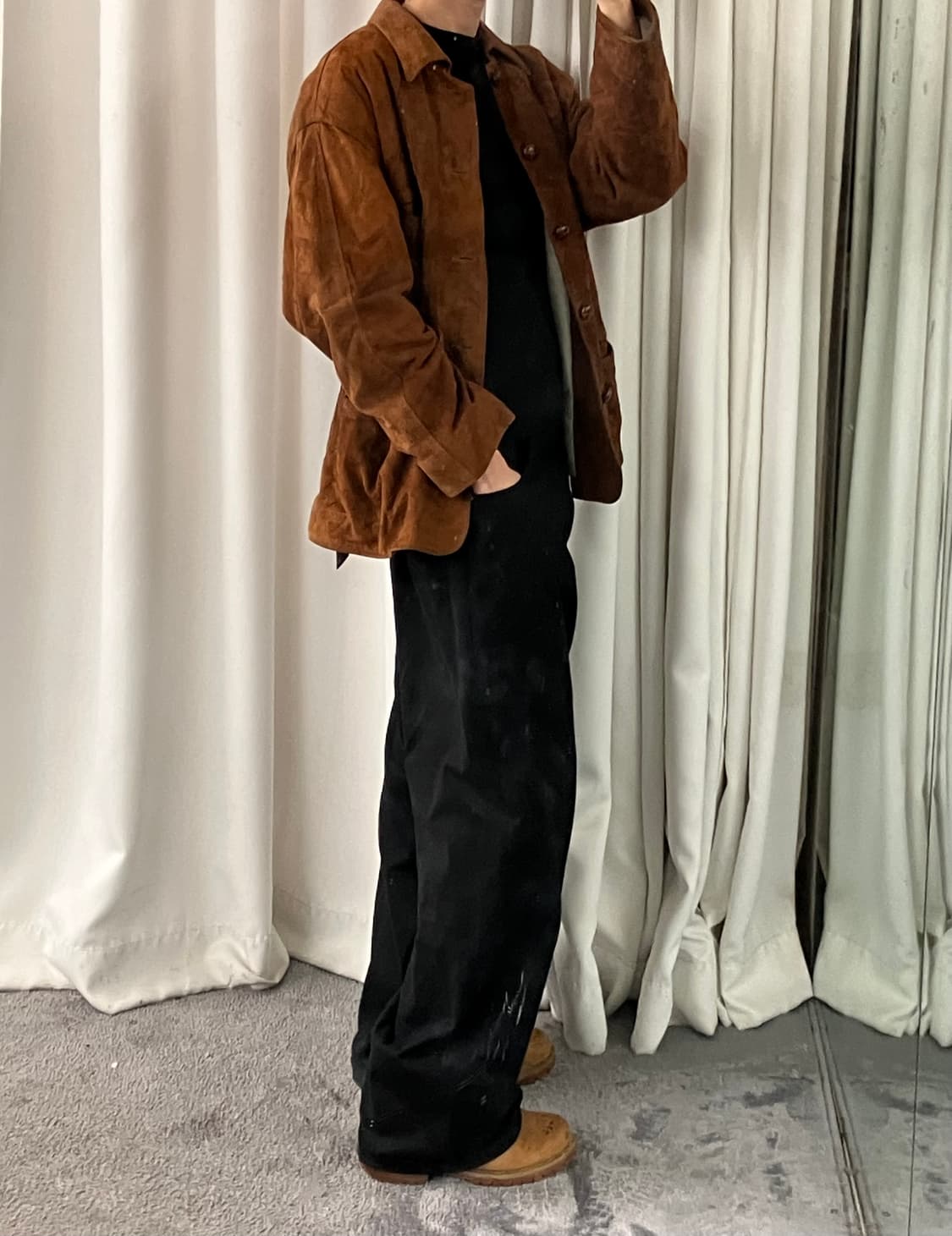 VTG 빈티지 브라운 디어 스킨 스웨이드 자켓 M 상품이미지8