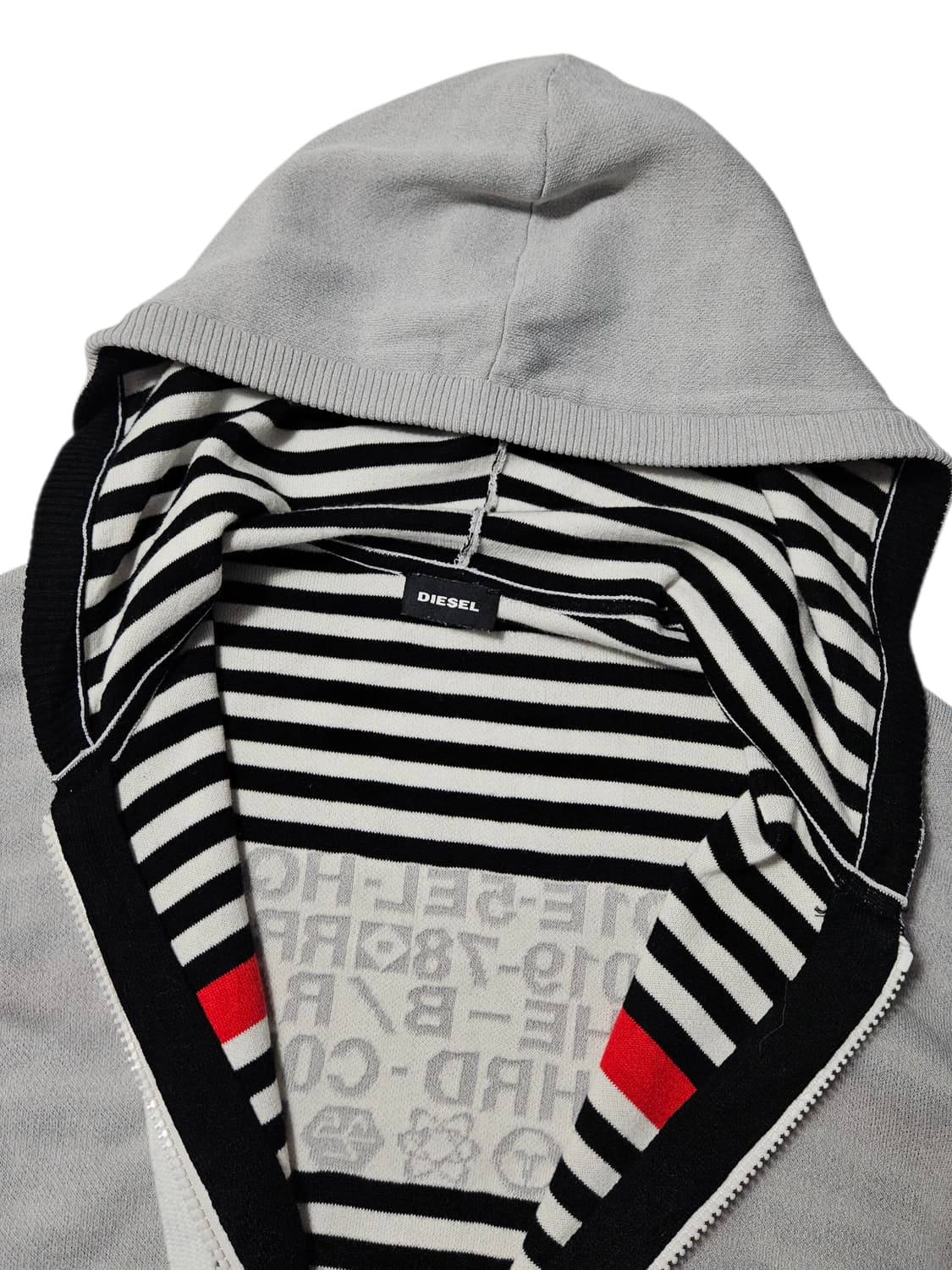 디젤 Diesel 스트라이프 니트 후드집업 L 상품이미지5