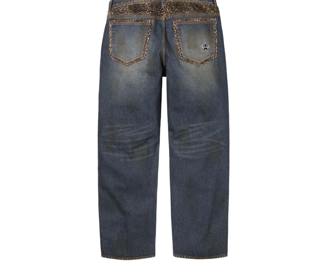 슈프림 레오파드 루즈핏 워시드 진 34 상품이미지1