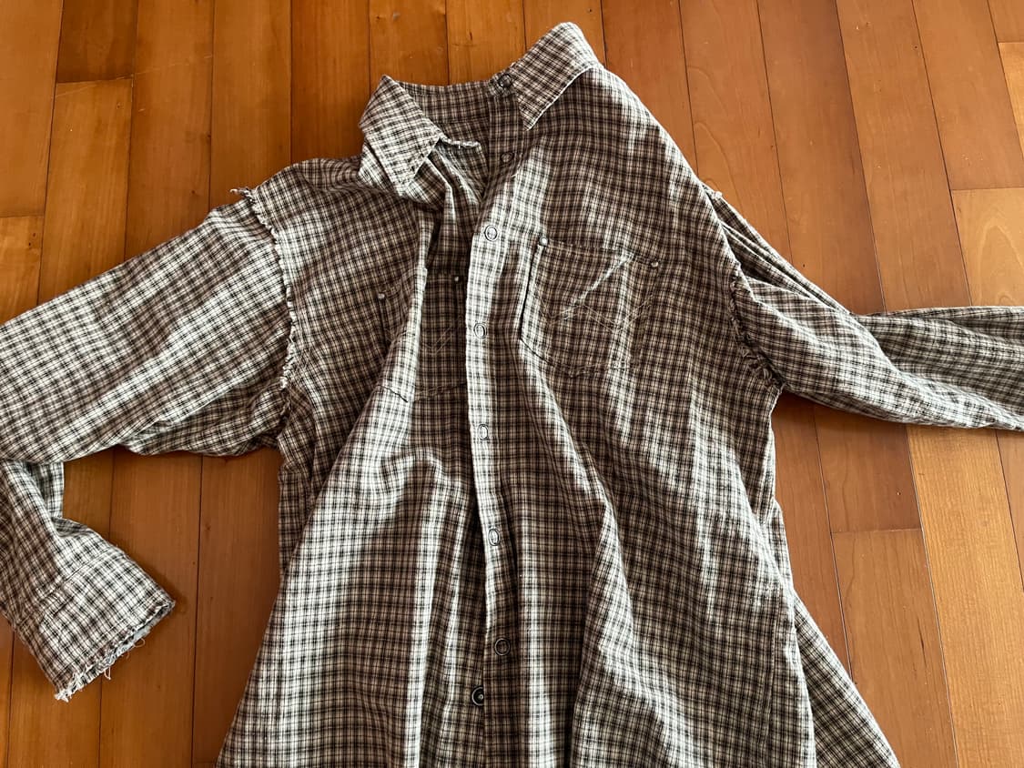 aeae 체크셔츠 브라운 상품이미지3