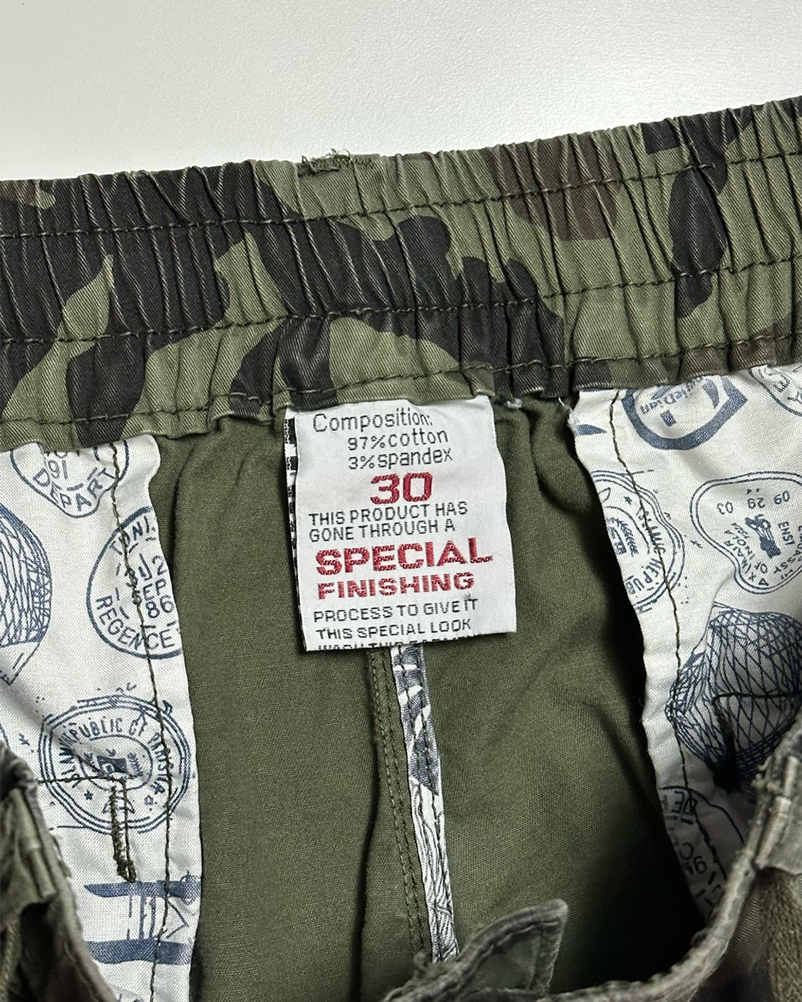 빈티지 카모 카고 쇼츠 밴딩 상품이미지3