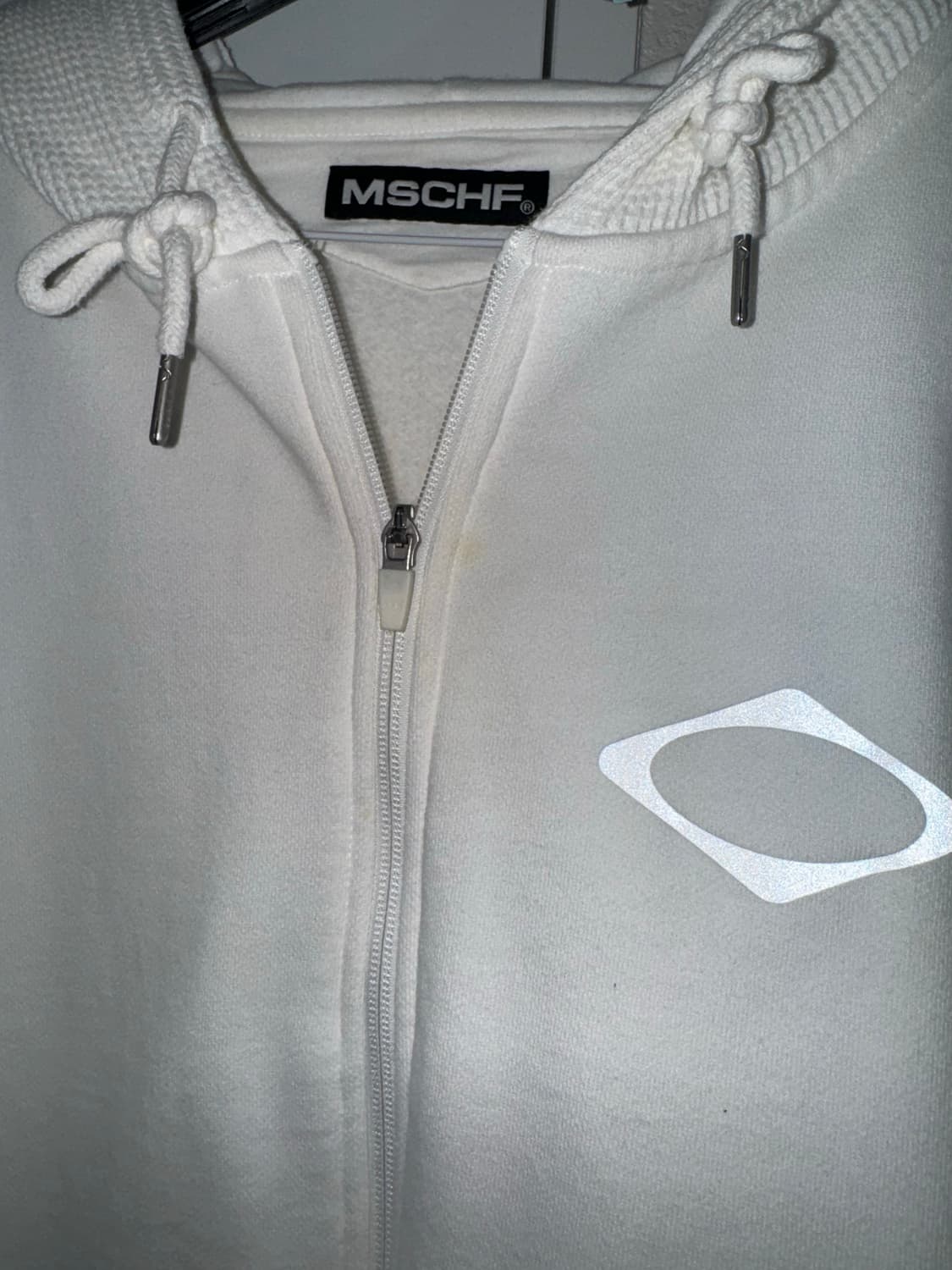 미스치프 패널드 와플 후드집업 화이트 라지 상품이미지3