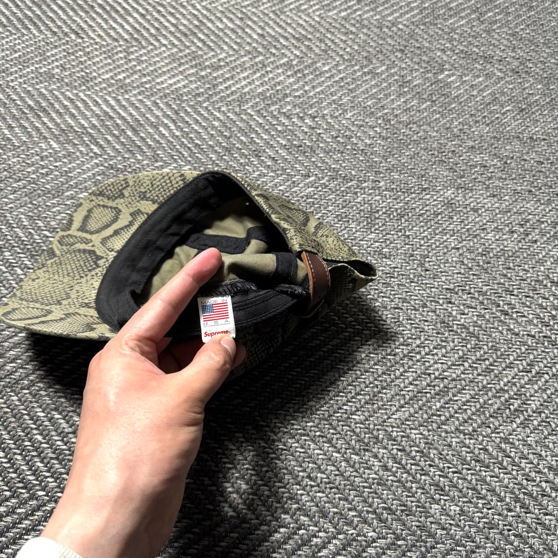 24ss 슈프림 워시드 치노 스네이크 트윌 캠프 캡 상품이미지6