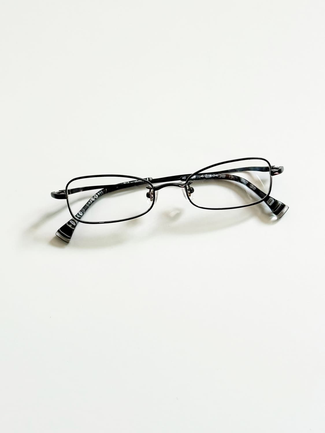 90s ZOFF 블랙 마블 슬림 스퀘어 프레임 빈티지 안경 상품이미지2