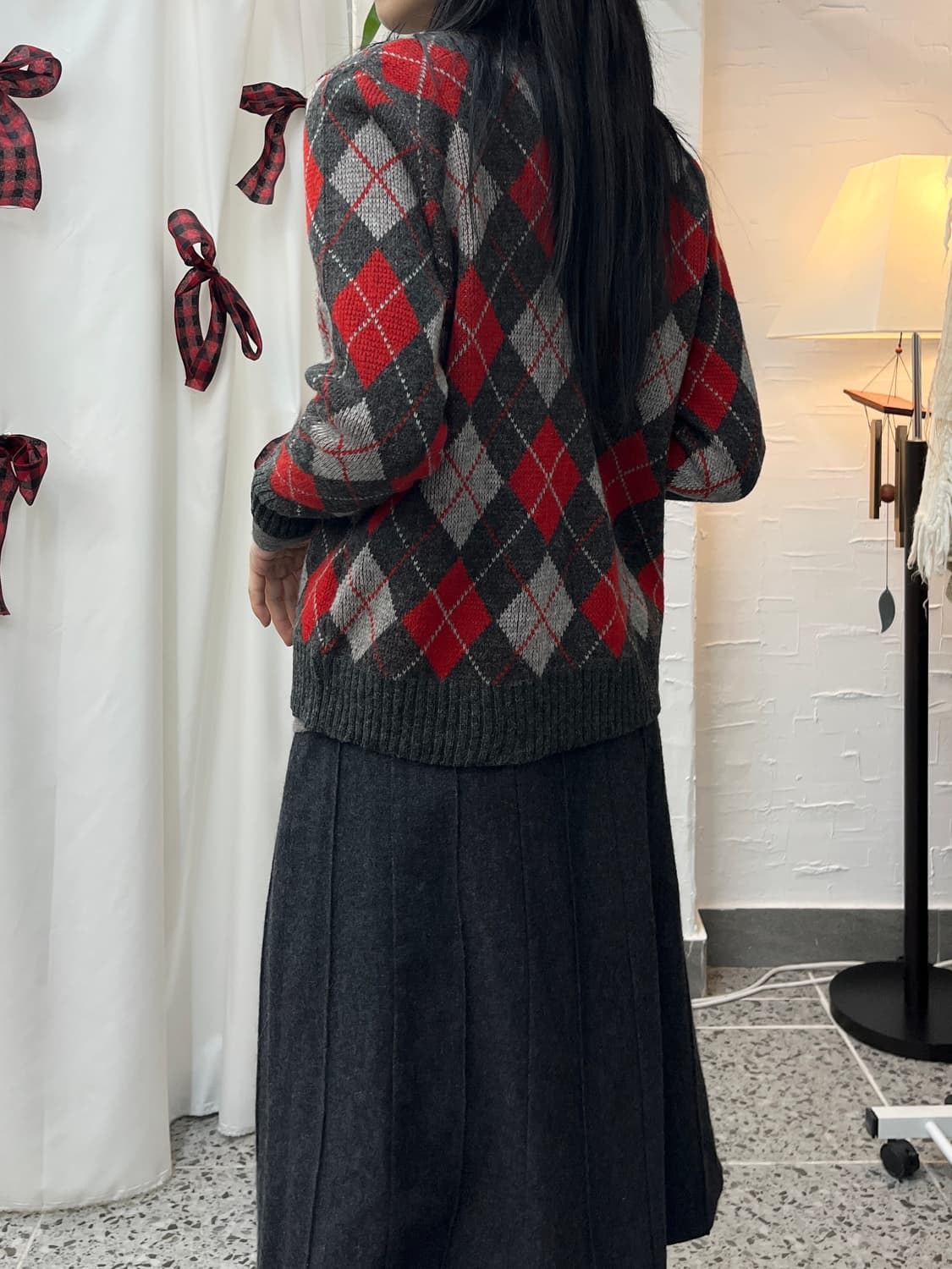 argyle knit cardigan 상품이미지7