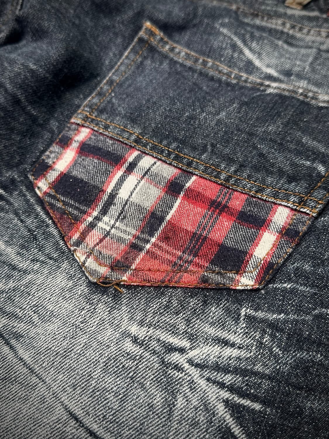 Crushed Check Double Belt Denim Shorts 상품이미지8