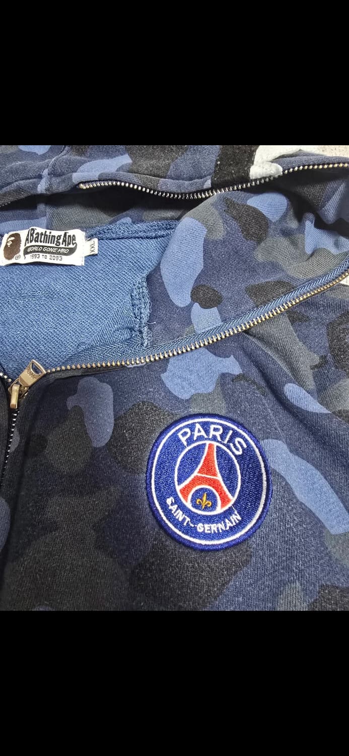 베이프 x PSG 샤크 후드집업 블루 카모 XXL 상품이미지5