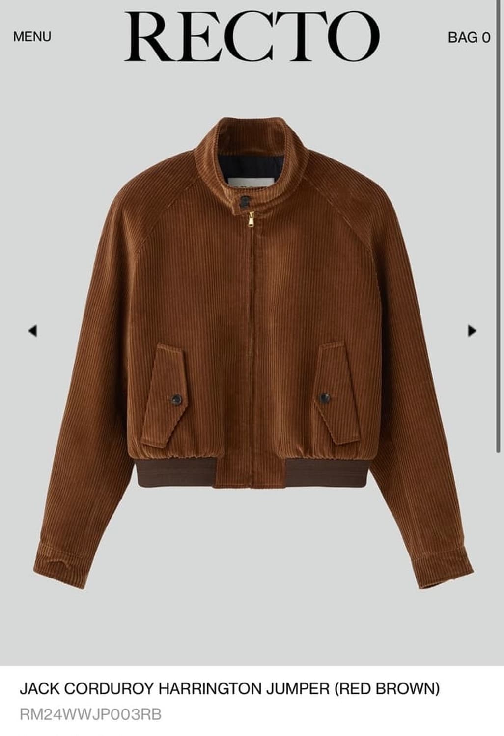 렉토 잭 코듀로이 해링턴 자켓 M 상품이미지3