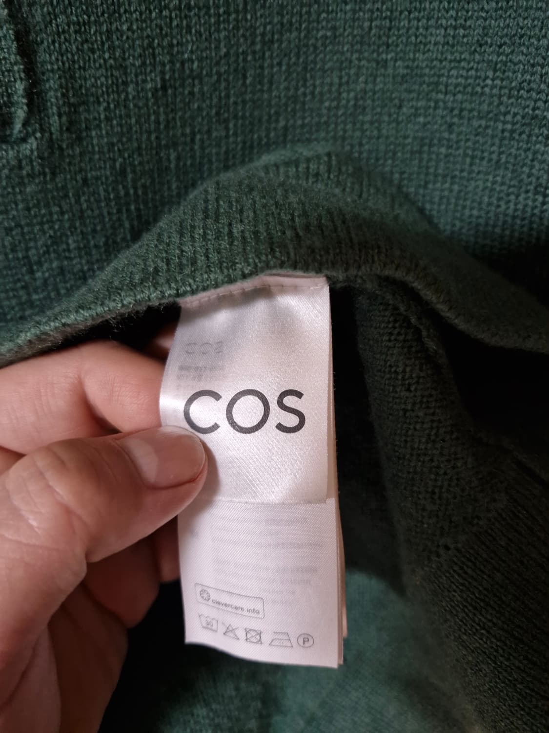 COS 코스 모 캐시미어 혼방 카라넥 니트 그린 M 상품이미지4