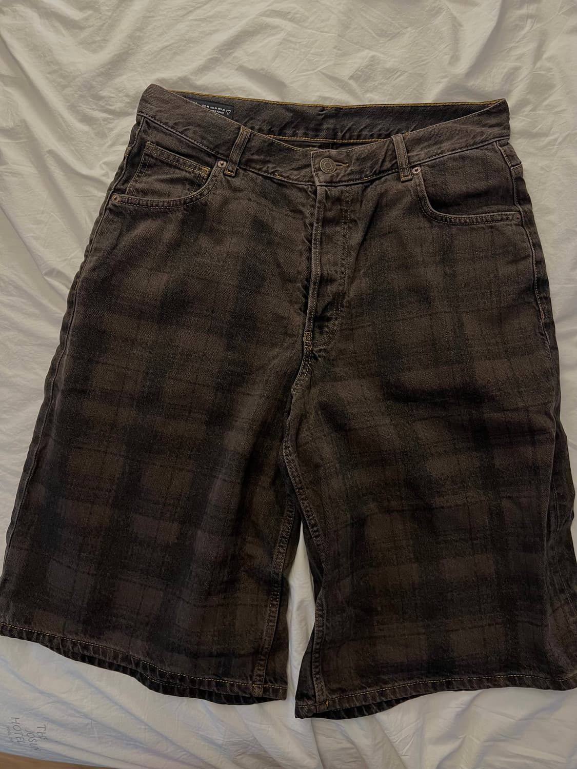 plaid shorts 체크 데님 반바지 jorts brown 32 상품이미지2
