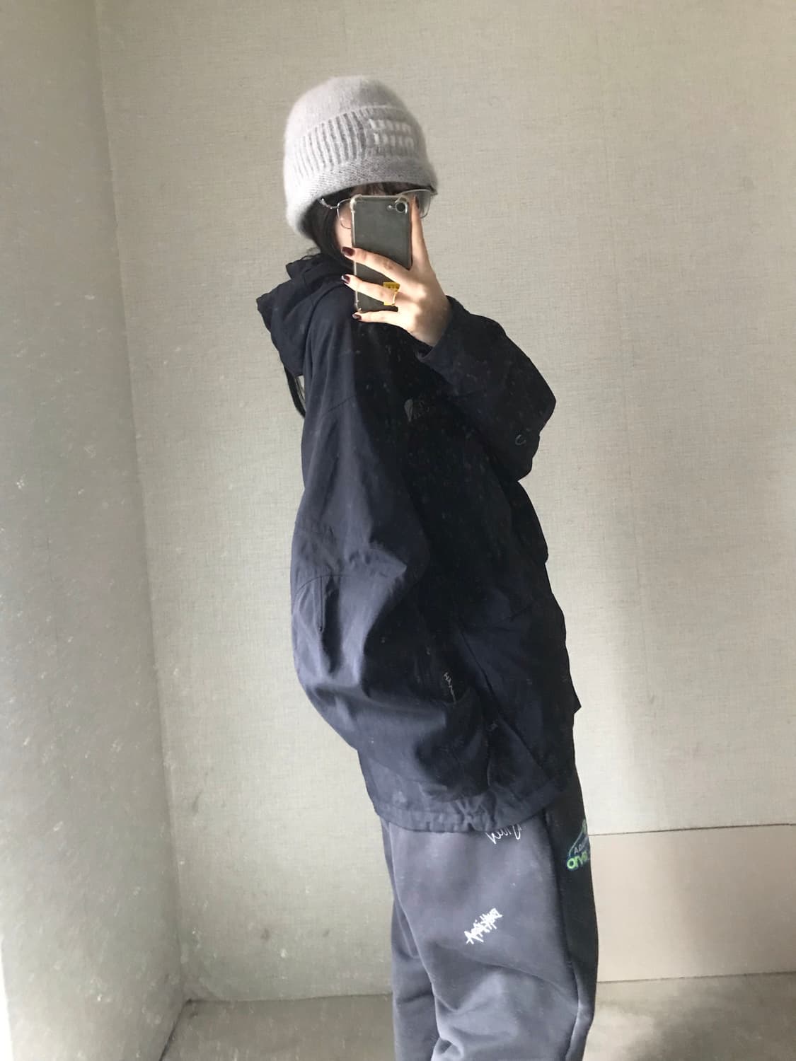 노페 블랙 오버핏 바람막이 상품이미지3