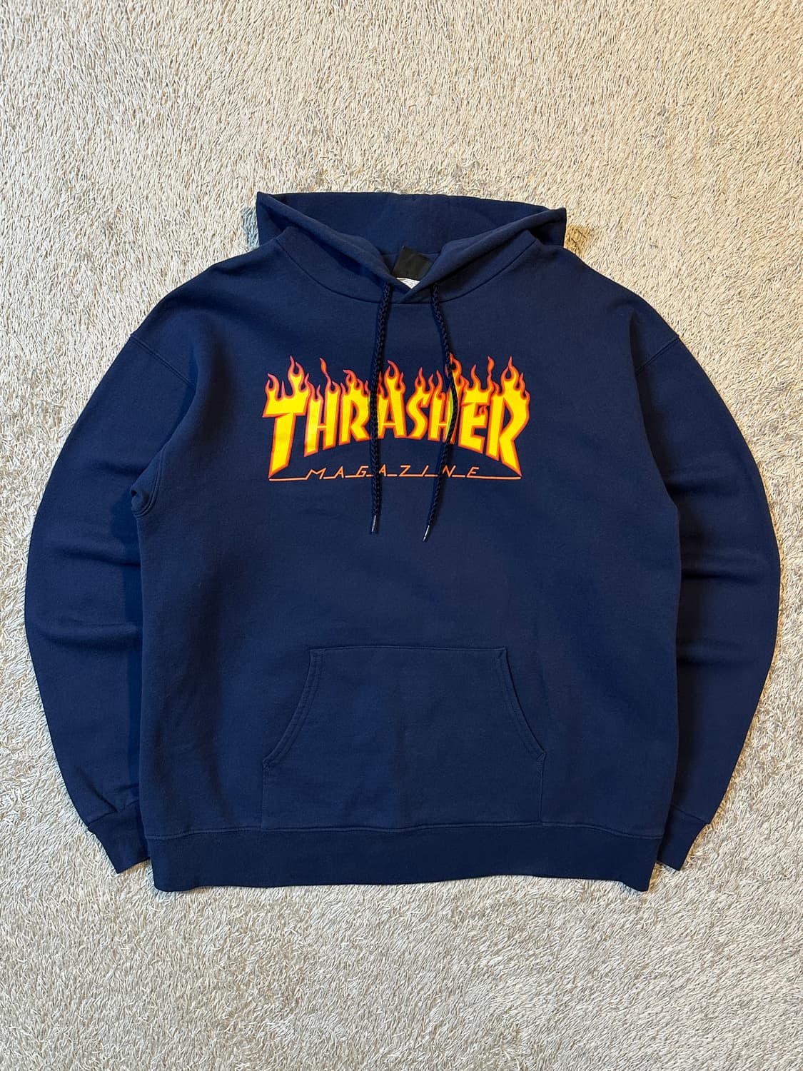 트레셔 THRASHER 플레임 로고 후드티 네이비 상품이미지1