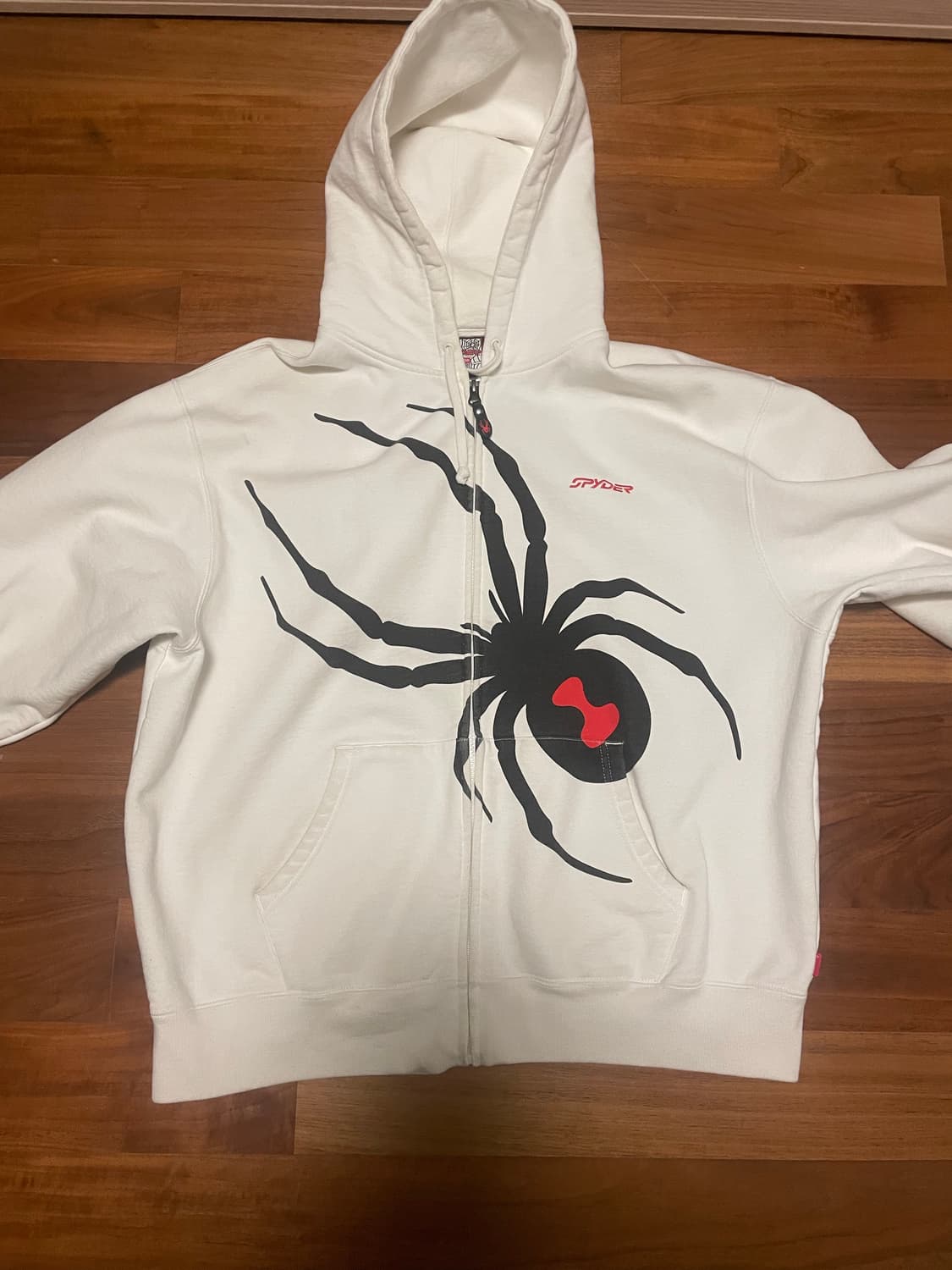 슈프림 x 스파이더 집업 후드 스웨트셔츠 화이트 - 24FW 상품이미지2