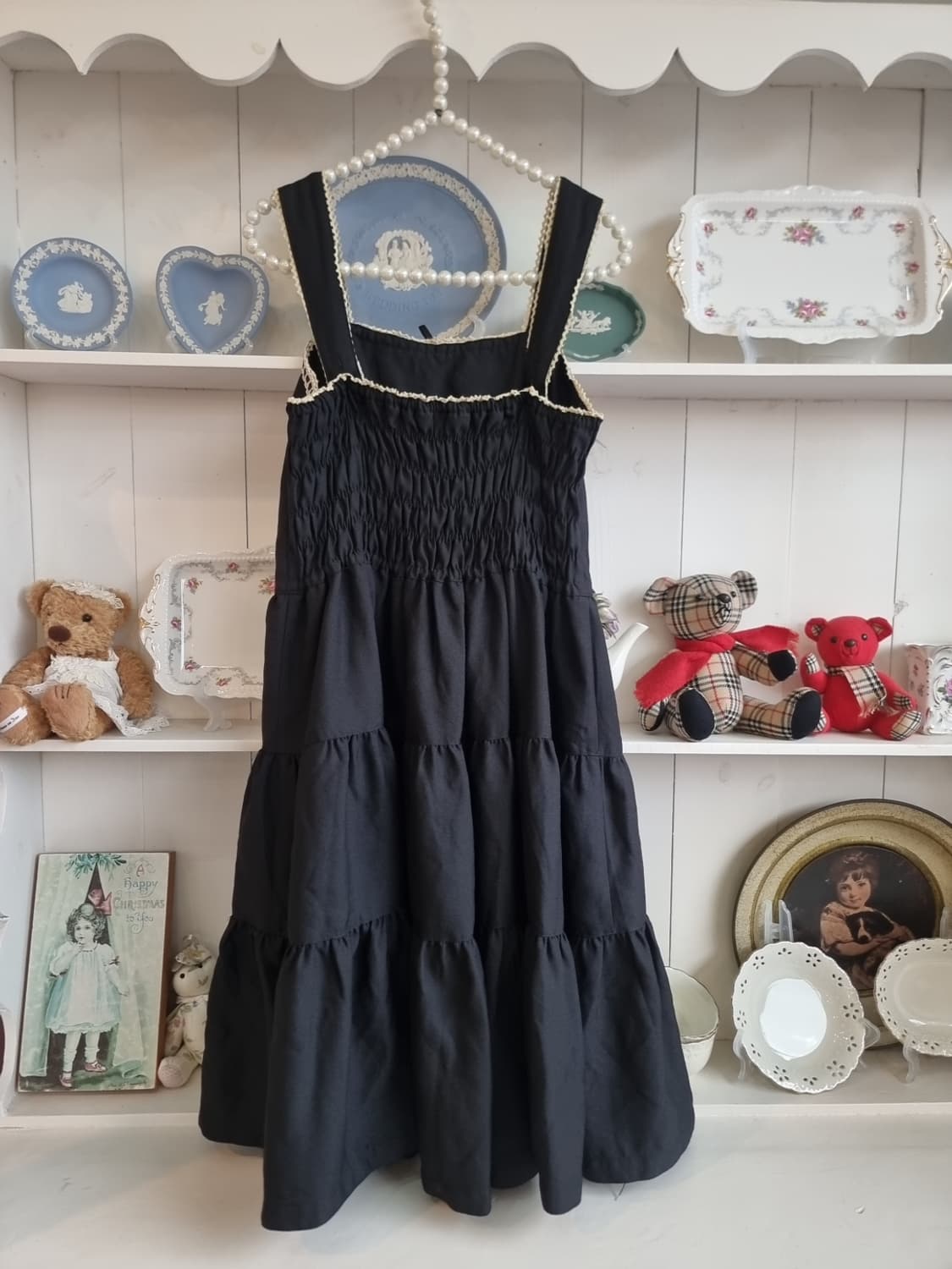 Emily Temple Cute 블랙 리본 티어드 원피스 상품이미지4