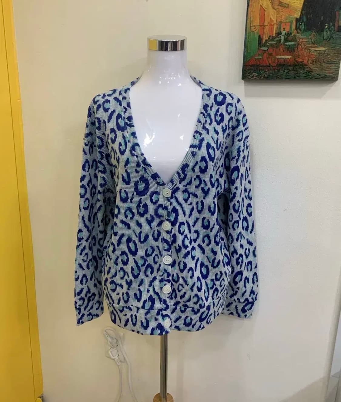 빈티지 레오파드 패턴 가디건 상품이미지1