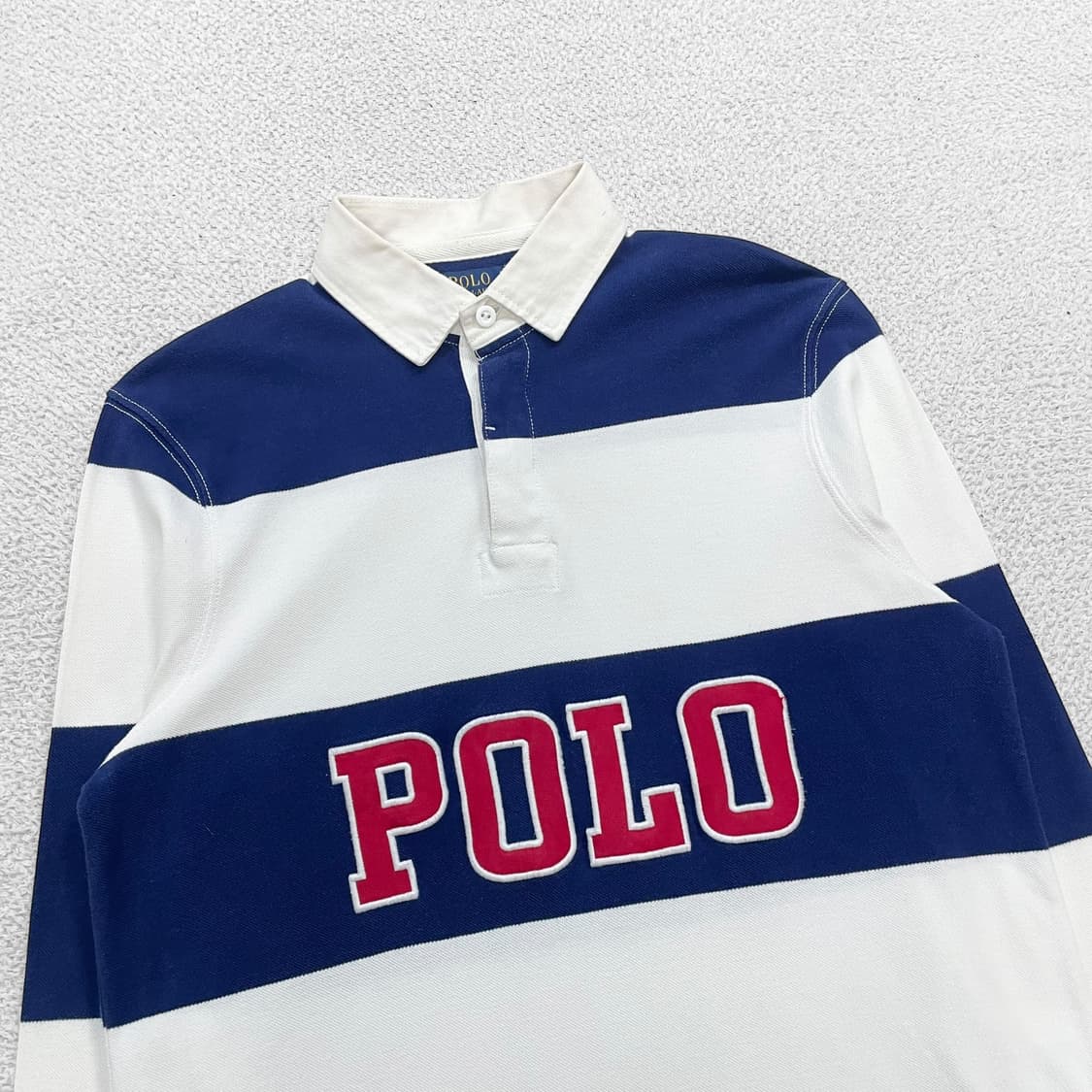 폴로 랄프로렌 스펠 로고 스트라이프 럭비티 상품이미지2