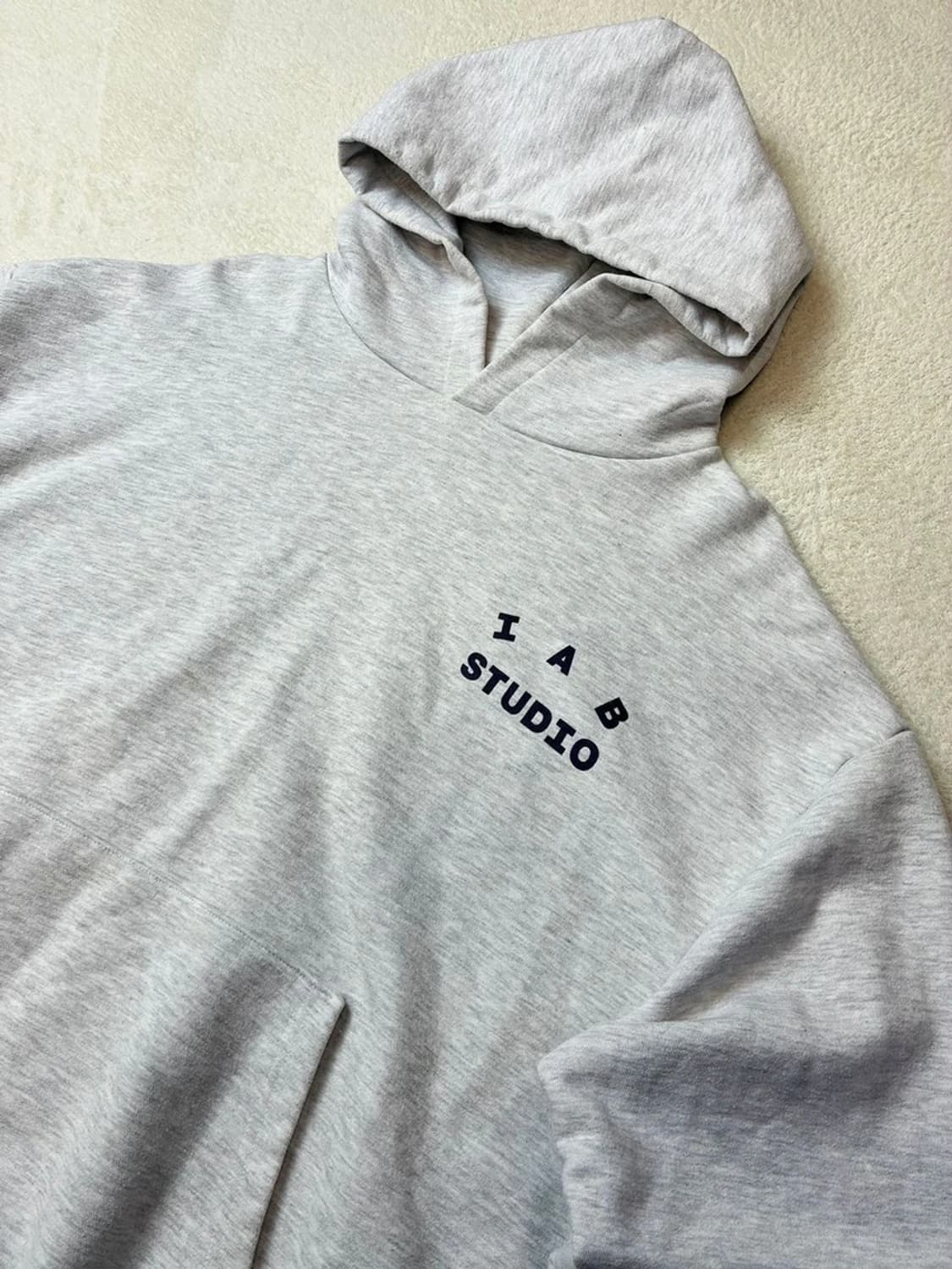 아이앱스튜디오 멜란지 그레이 로고 후드티 PN5788 상품이미지7