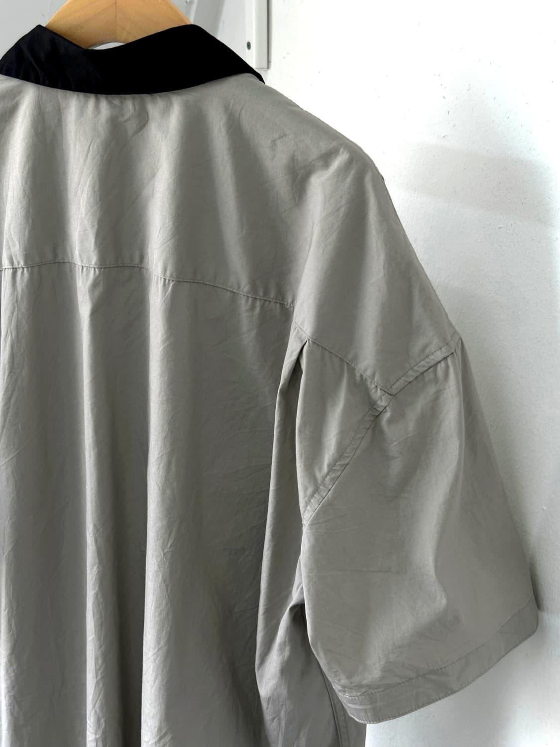 Light cotton panel design BIG H/S shirt 상품이미지5