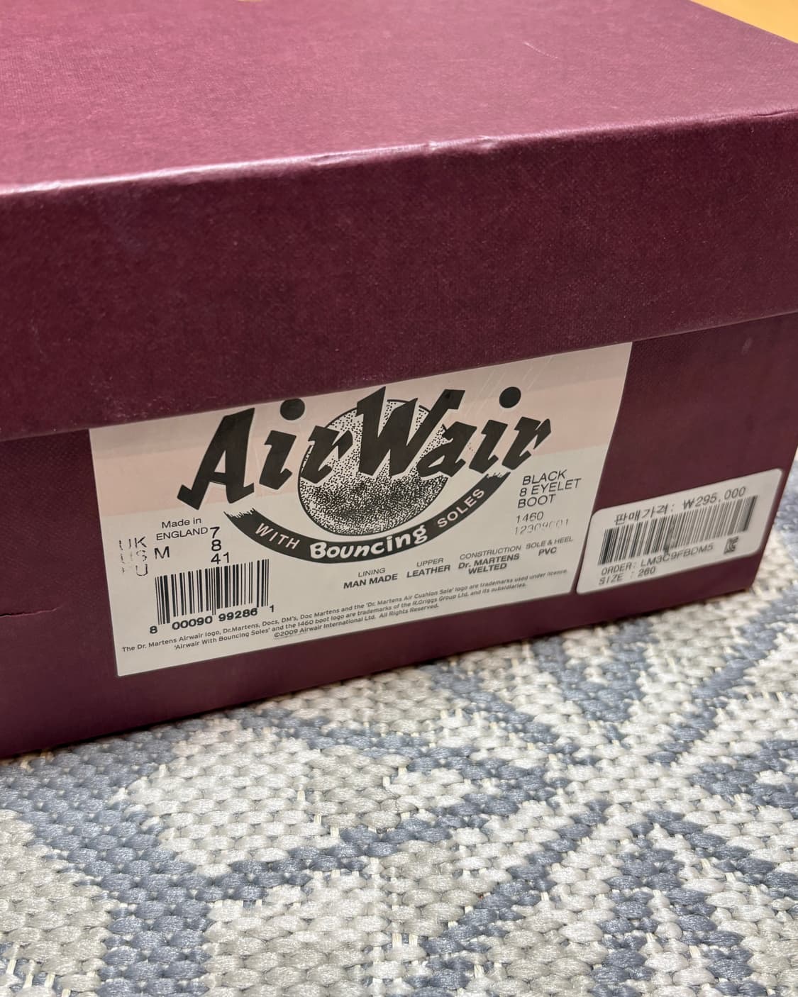 (260) 닥터마틴 1460 빈티지 MIE 8홀 레이스업 부츠 블랙 상품이미지10