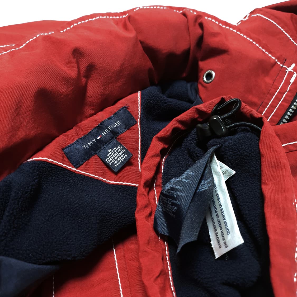 타미힐피거 올드스쿨 H로고 버건디 바람막이 점퍼 상품이미지6