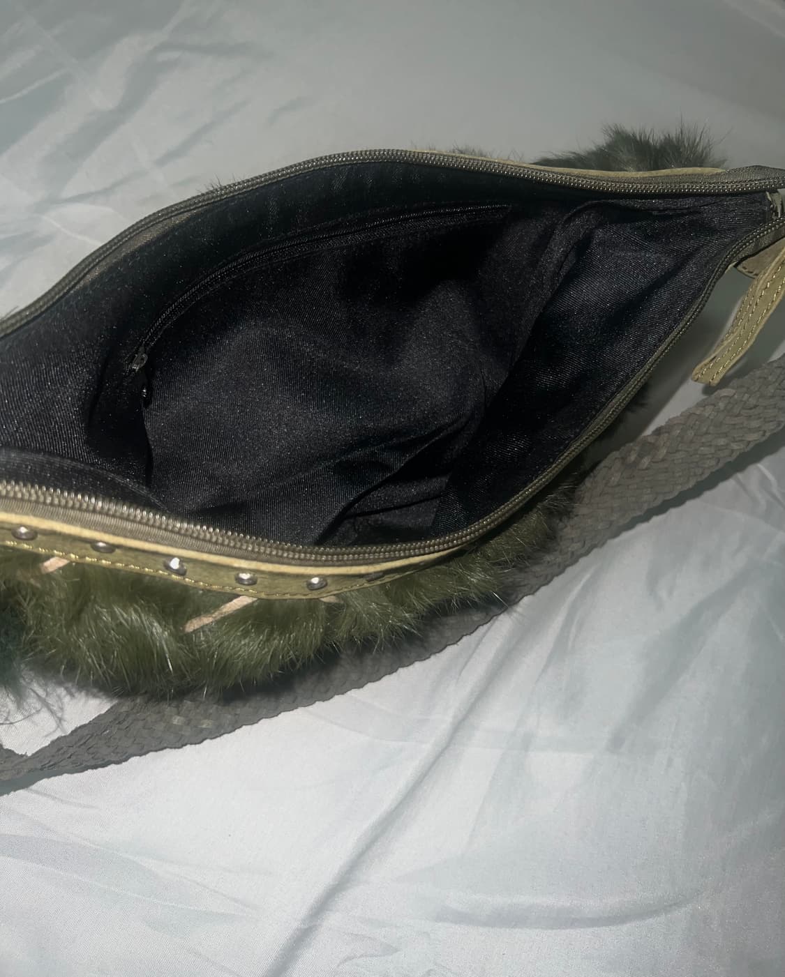 ✨vintage khaki rabbit fur bag y2k✨ 상품이미지4