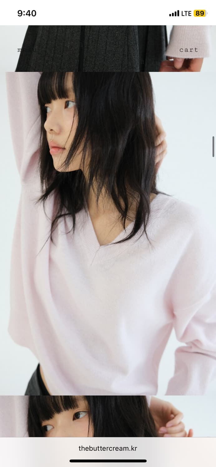 [SLOCO] Jenna v neck cashmere knit,블루베리 상품이미지2