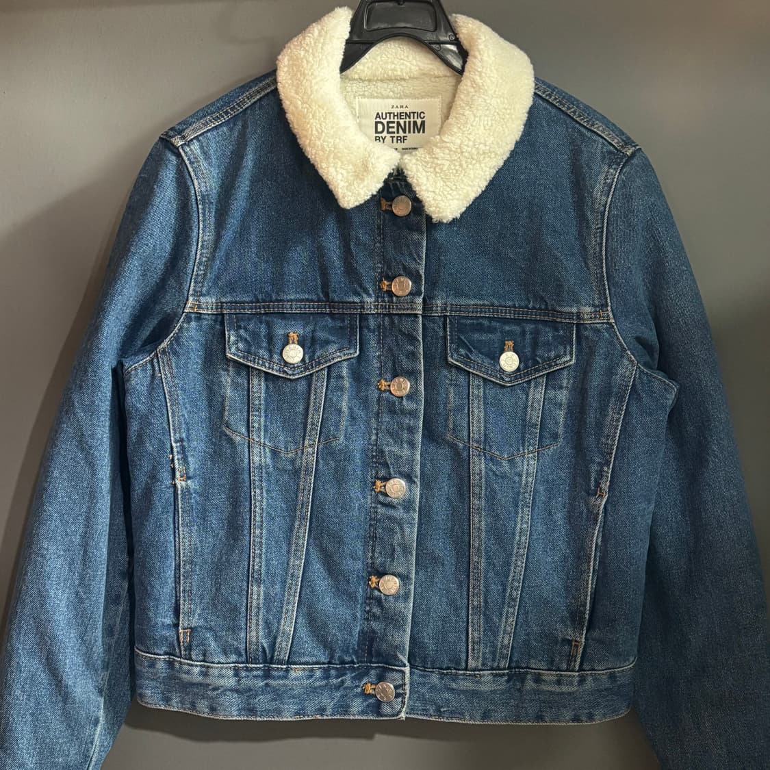 (새상품) ZARA자라 여성 뽀글이 데님 자켓 청자켓 S 상품이미지3